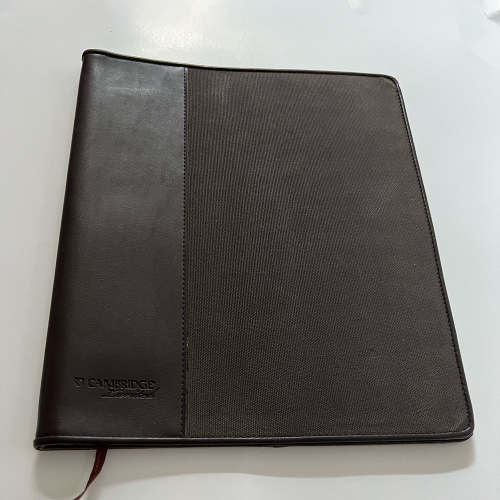 Cambridge Brown Leather Canvas Portfolio Brown